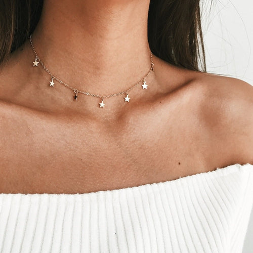 Silver Chain Star Necklace